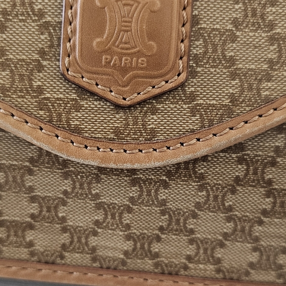 GUC Celine Brown Triomphe  Macadam Crossbody w/ COA - Picture 8 of 14